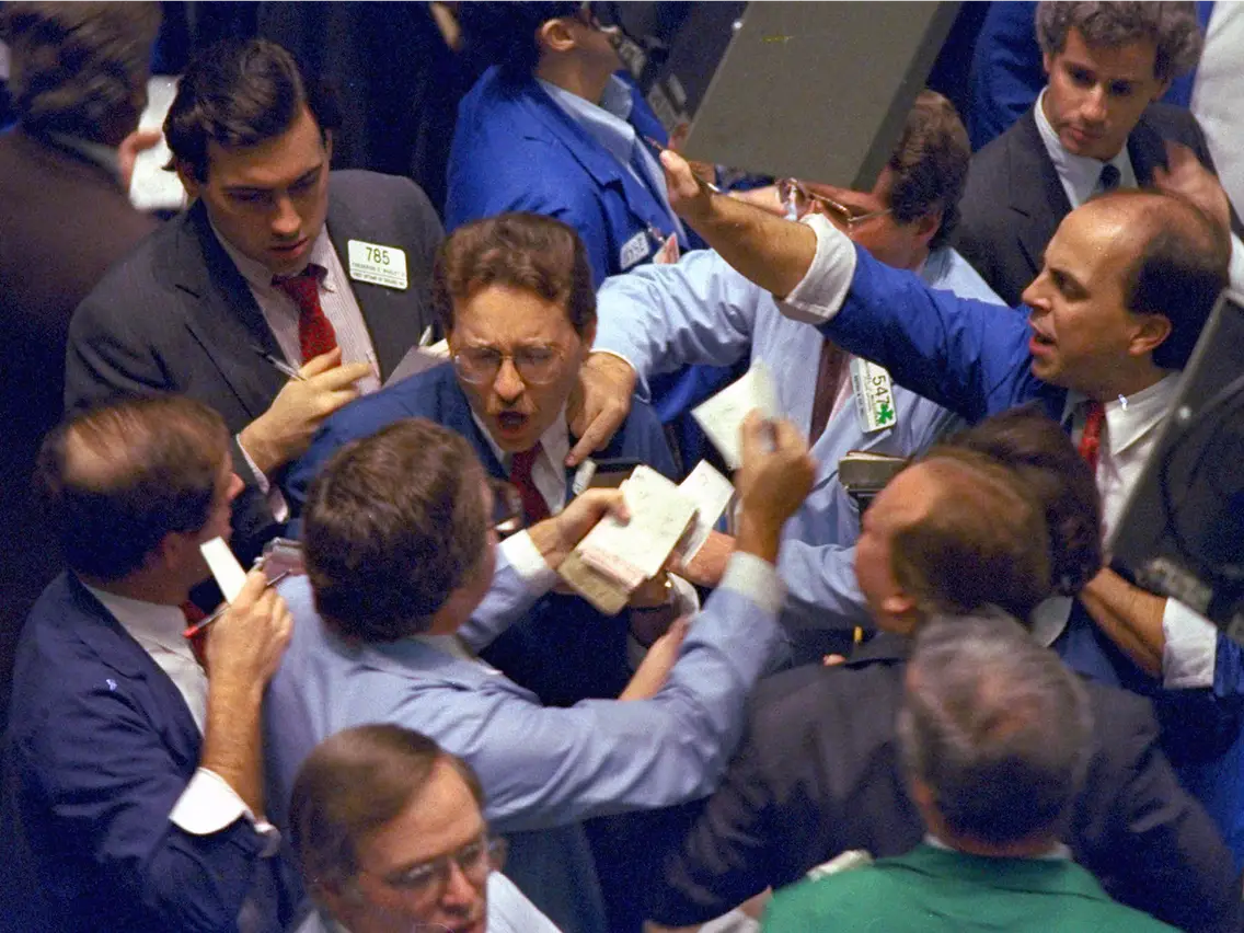 The panic of a crash in a futures pit