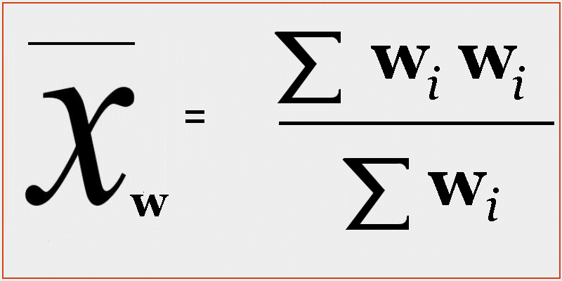 Weighted average equation symbol