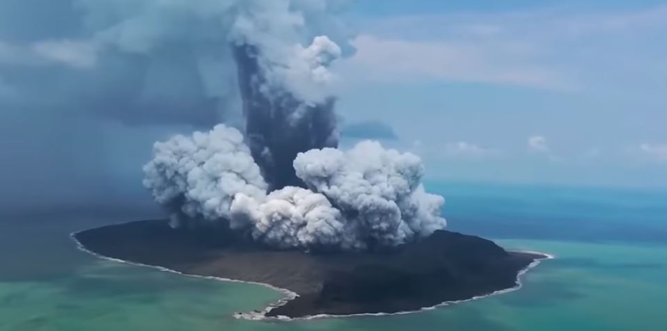 The Volcano erupts